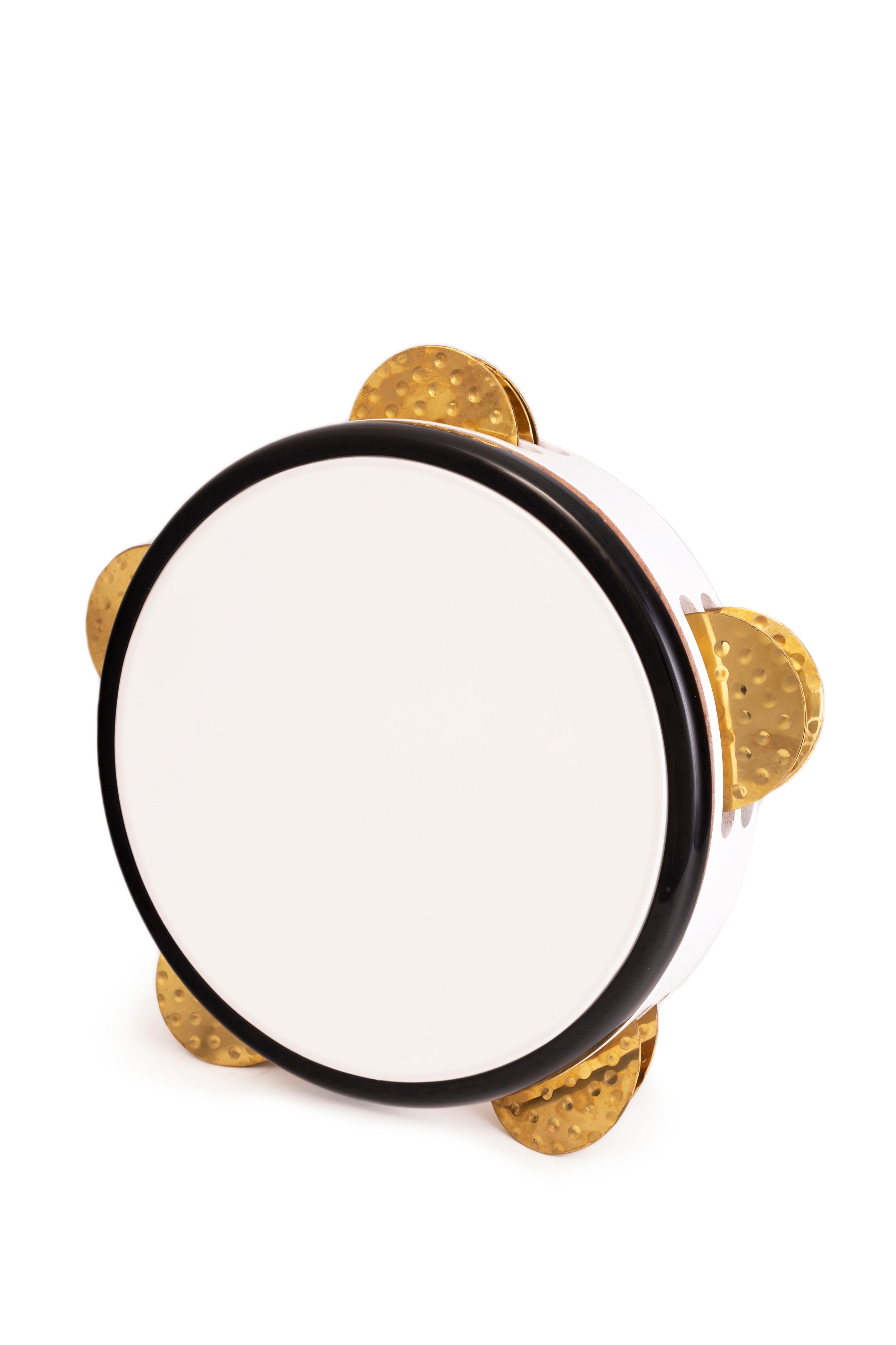 Profesyonel Türk Zilli Tef - Beyaz, Siyah