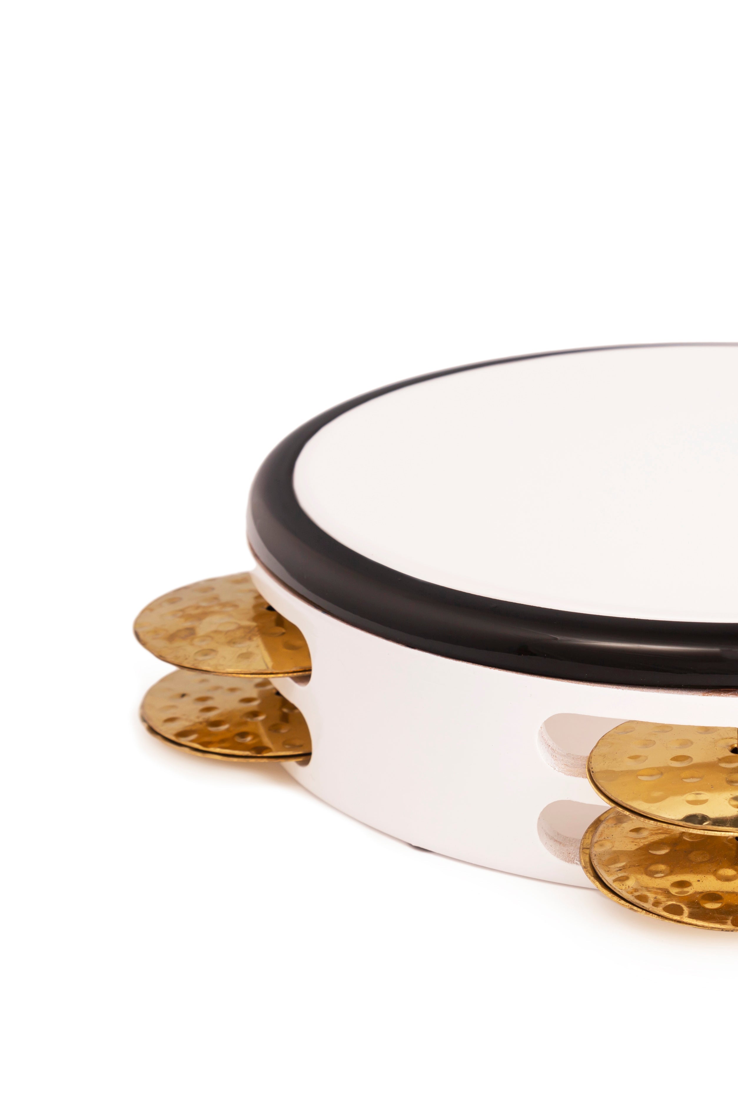 Profesyonel Türk Zilli Tef - Beyaz, Siyah