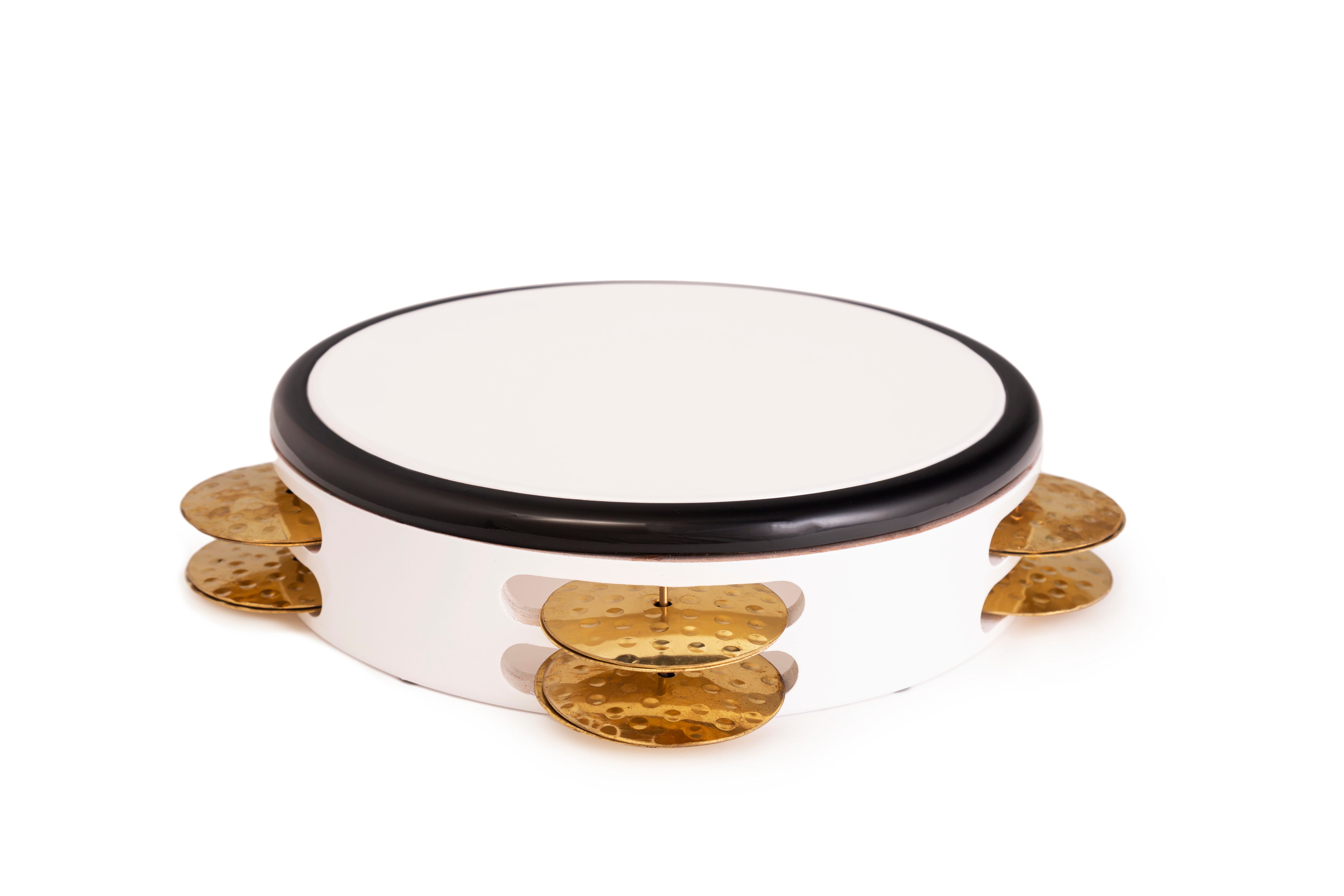 Profesyonel Türk Zilli Tef - Beyaz, Siyah