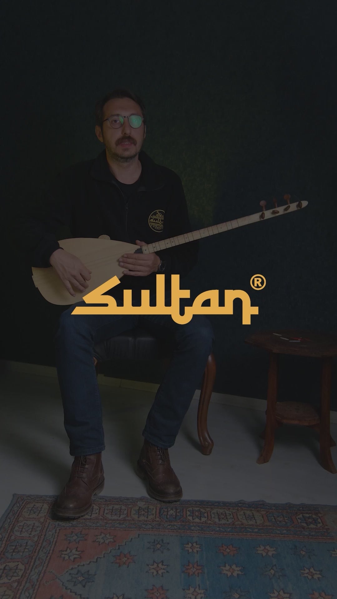 Mahogany Short Neck Medium Quality Left-Handed Baglama - SLT121